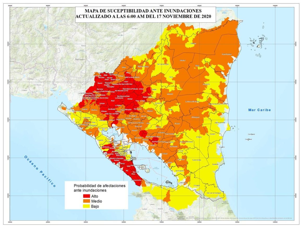 Nicaragua Mapa De Susceptibilidad A Inundaciones Revista Nicaragua